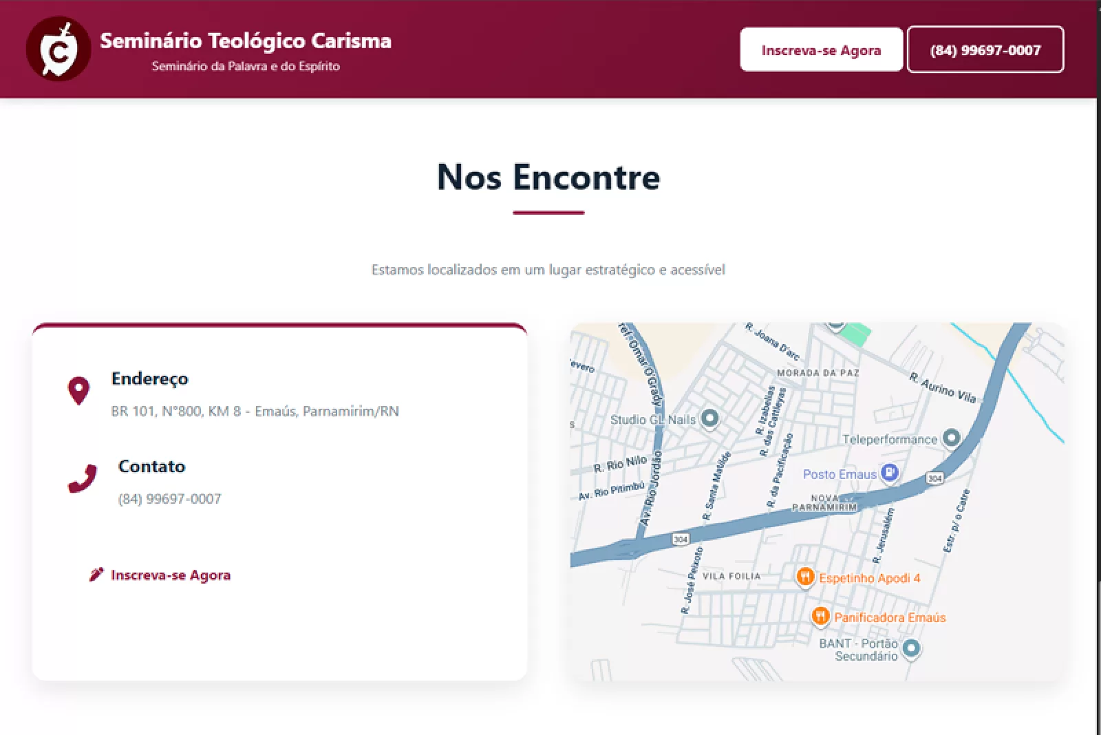 HotSite "Carisma Natal"