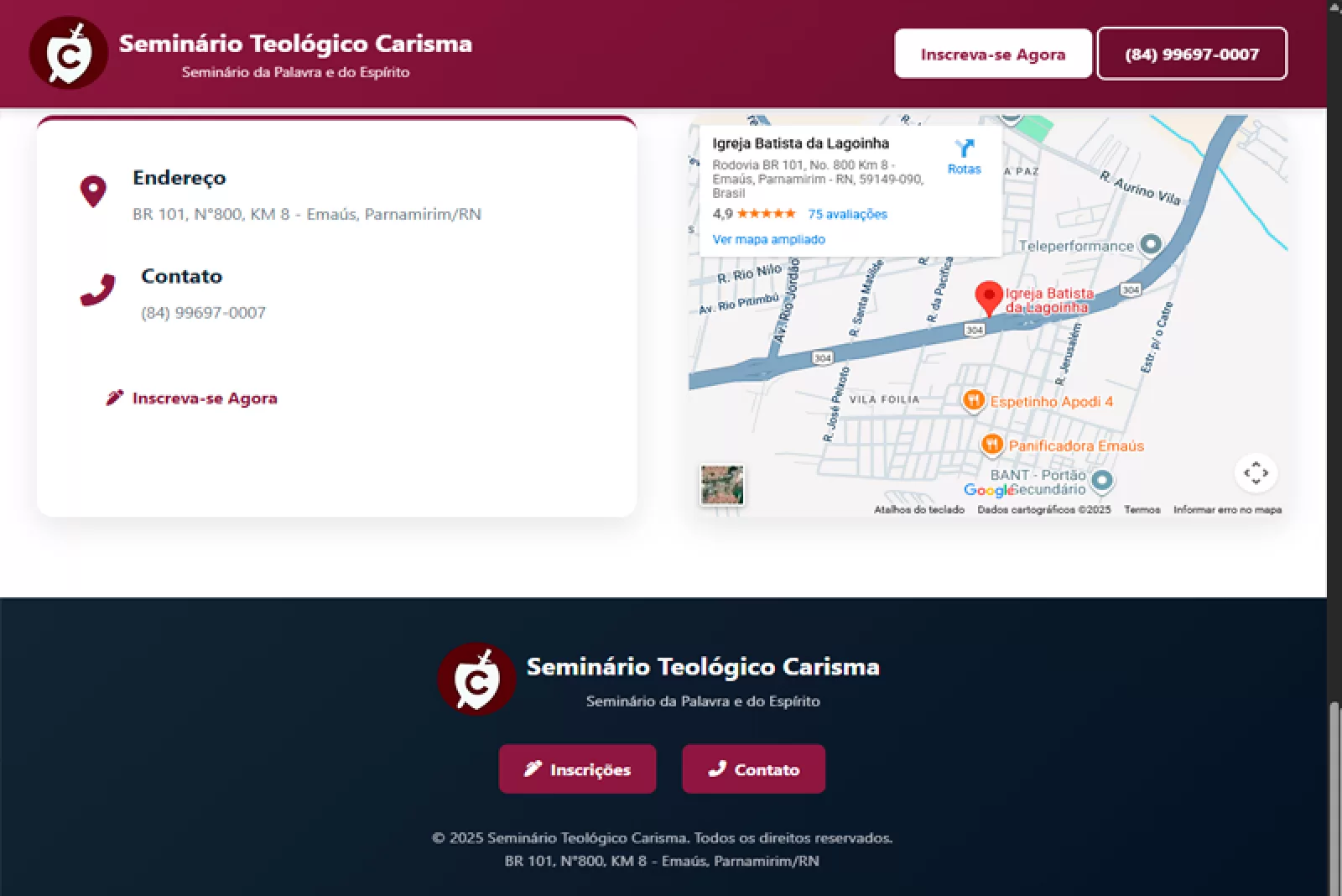 HotSite "Carisma Natal"